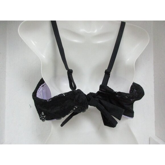 Adore Me Women's Uxia Contour Bikini Swim Top Black Size 36D New - Picture 2 of 2